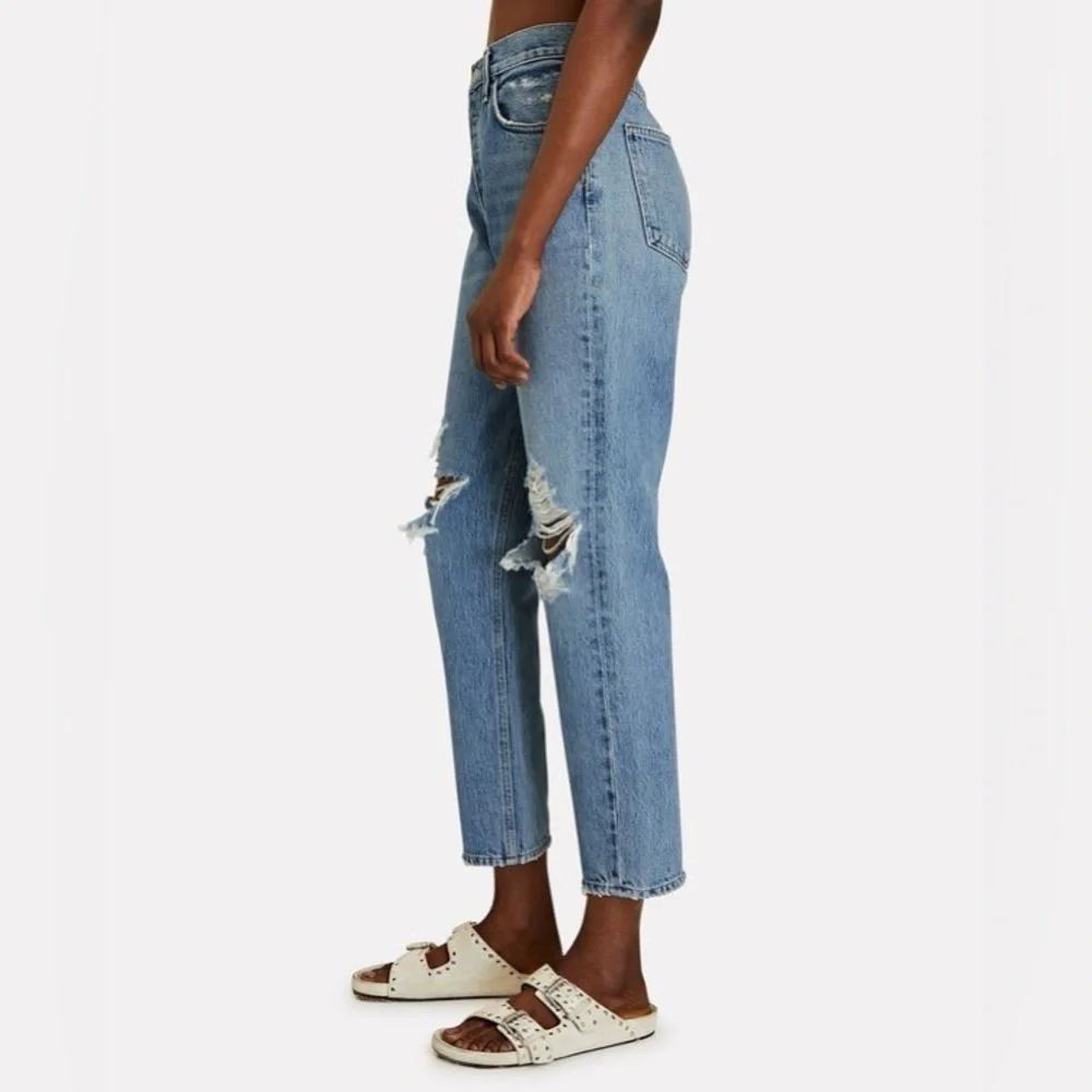 AGOLDE Fen Cropped Straight-Leg Jeans in Wander Wash - Picture 4 of 12